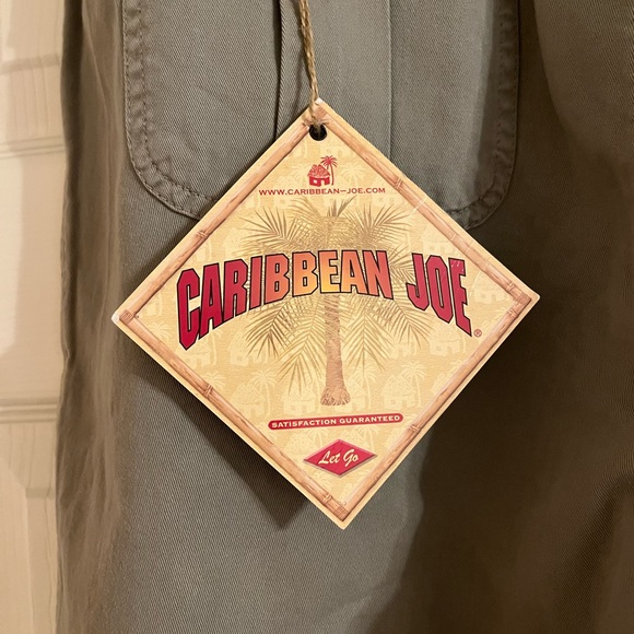 NWT Caribbean Joe khaki green 100% cotton cargo pants - Picture 13 of 15